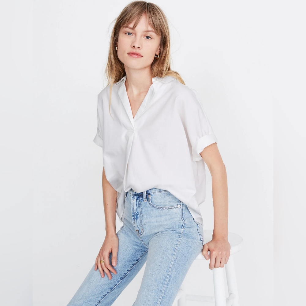 Madewell Park Popover Shirt pure white